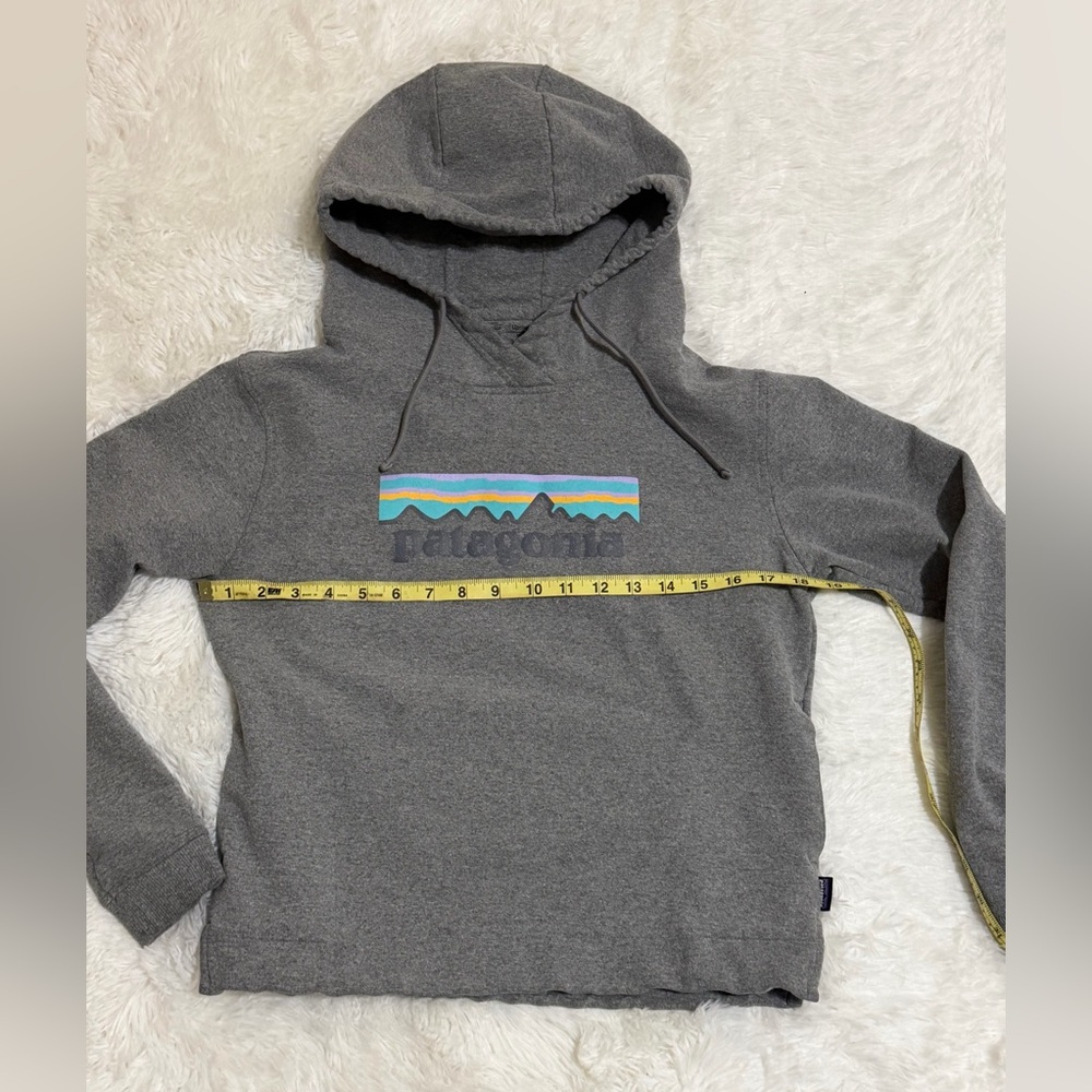 Patagonia Uprisal Hoodie Small Gray Mountain Stripe Pullover - Picture 4 of 11